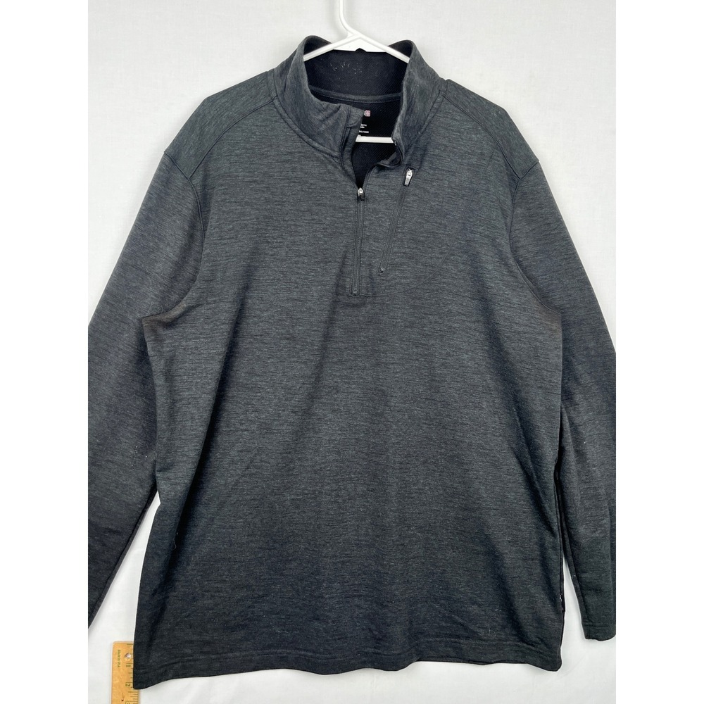 Swiss Tech Quarter Zip Pullover Mens XL SWMM80SS Charcoal Gray Performance Top